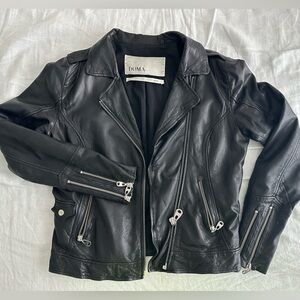 Doma Black 100%  Leather Biker Jacket